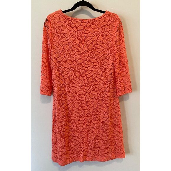 Studio One New York Orange Lace Dress Size 8 - Picture 2 of 11